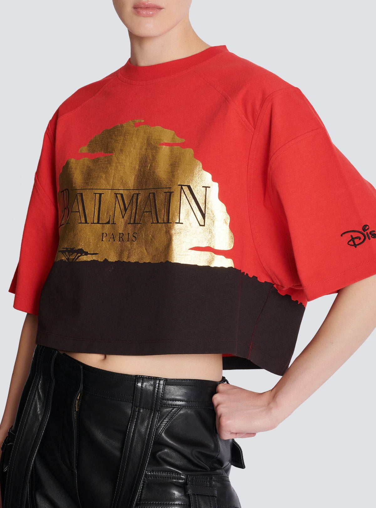 T-shirt court Balmain x Disney - Orange & Rouge & Noir