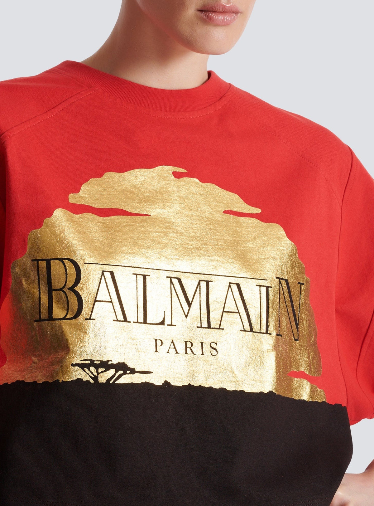T-shirt court Balmain x Disney - Orange & Rouge & Noir