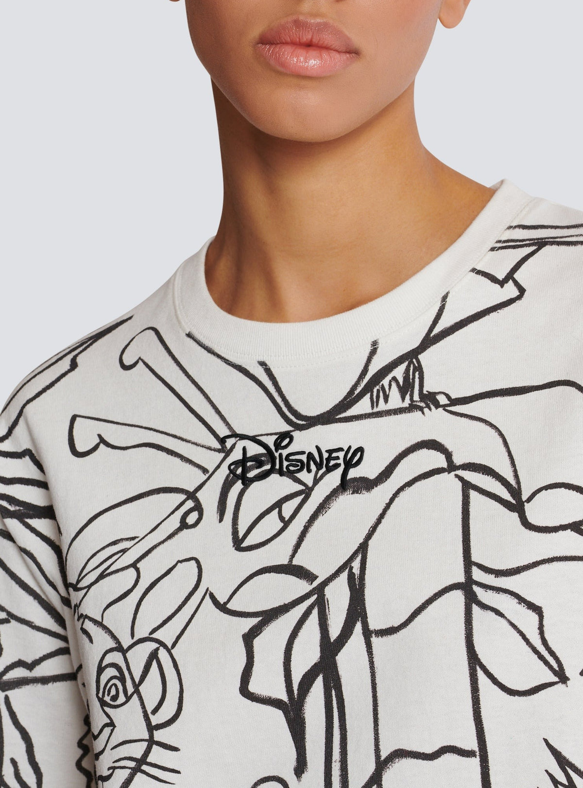 T-shirt oversize Balmain x Disney - Blanc & Noir