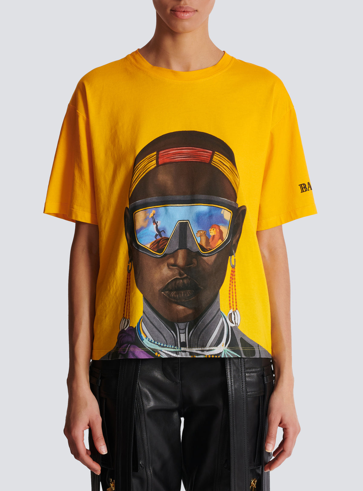 Disney x balmain : the lion king - t-shirt ample imprimé nika mtwana - Multicolore