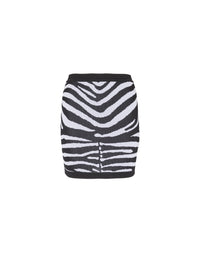 Jupe courte en maille zébrée - Noir & Blanc