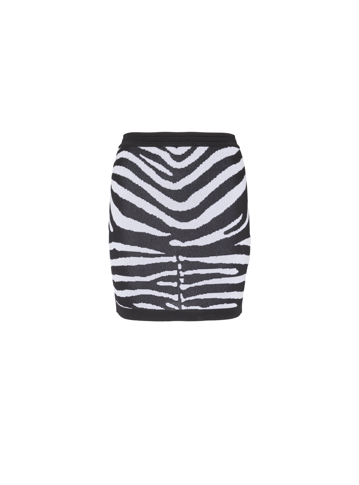 Jupe courte en maille zébrée - Noir & Blanc