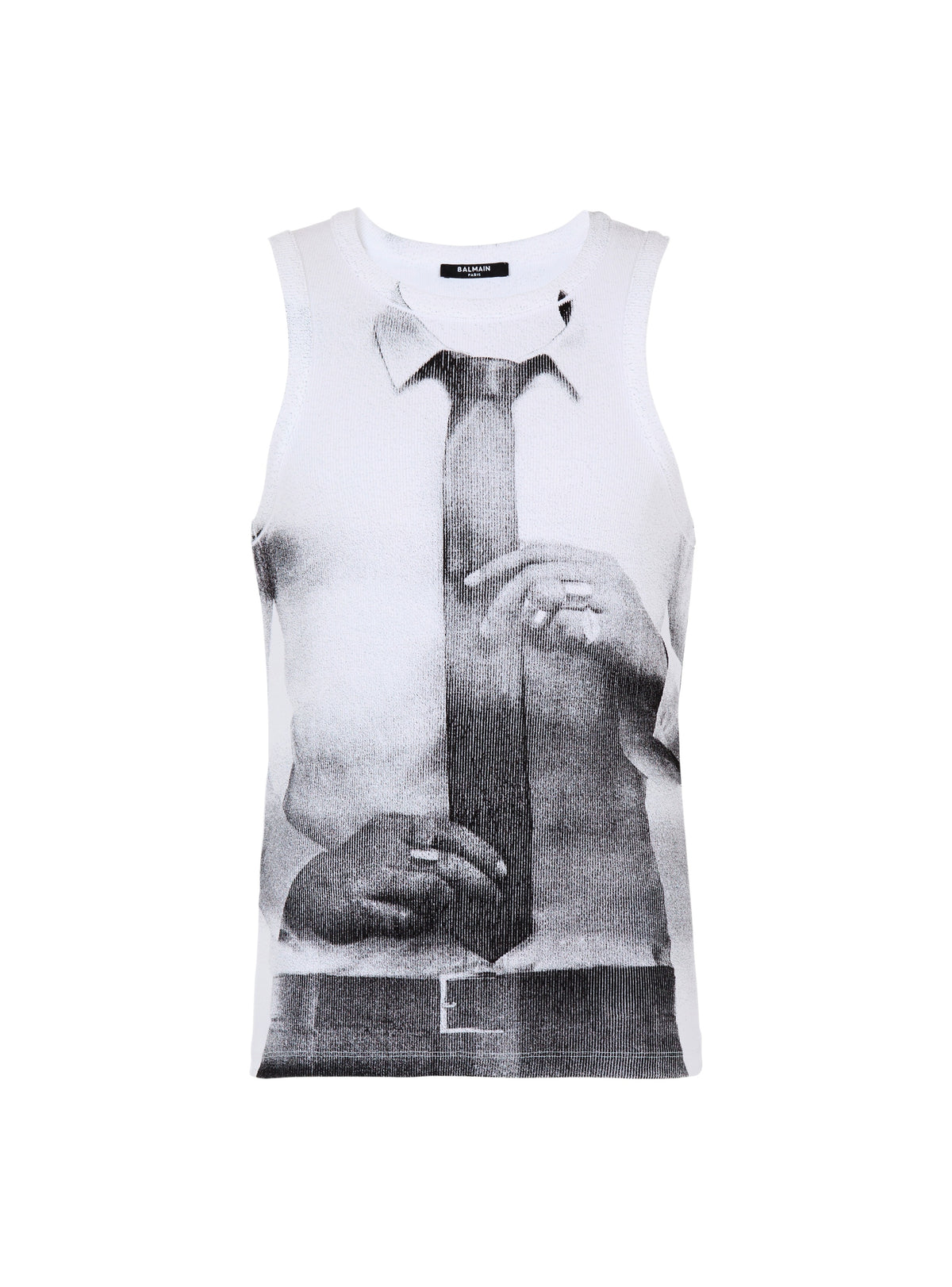 Débardeur côtelé imprimé tie & dye - Blanc & Noir