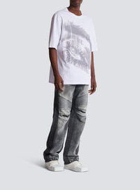 T-shirt à manches courtes brodé - Blanc & Noir