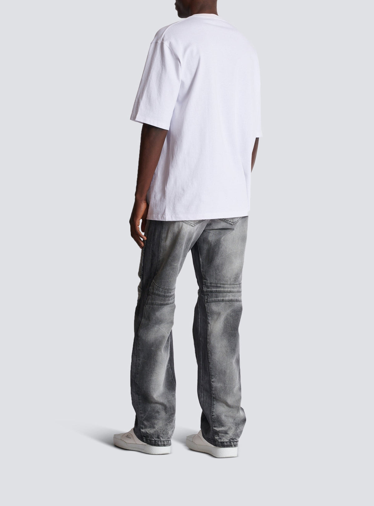 T-shirt à manches courtes brodé - Blanc & Noir