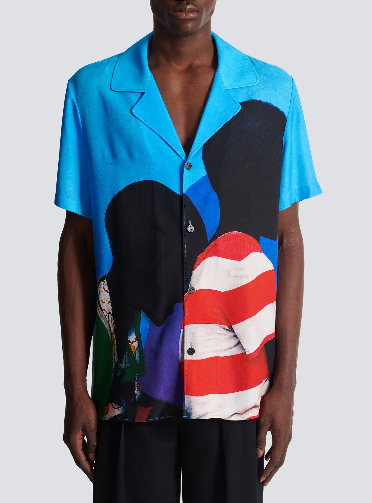 Chemise pyjama en twill imprimé prince gyasi - Bleu &  Multicolore