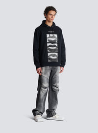 Hoodie imprimé lips balmain vintage - Noir & Blanc