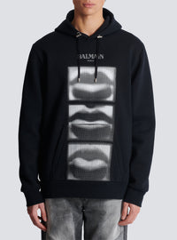 Hoodie imprimé lips balmain vintage - Noir & Blanc