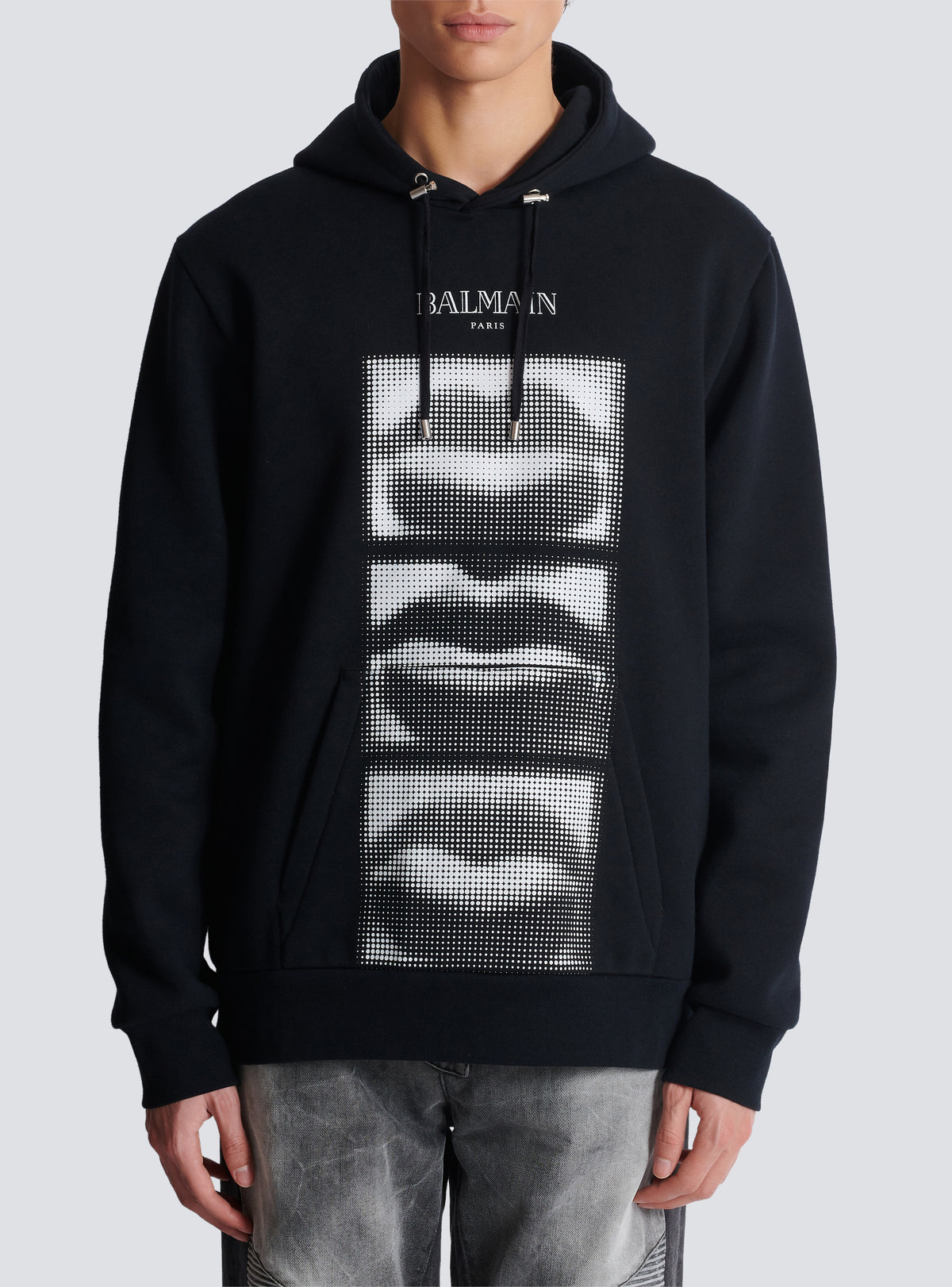 Hoodie imprimé lips balmain vintage - Noir & Blanc