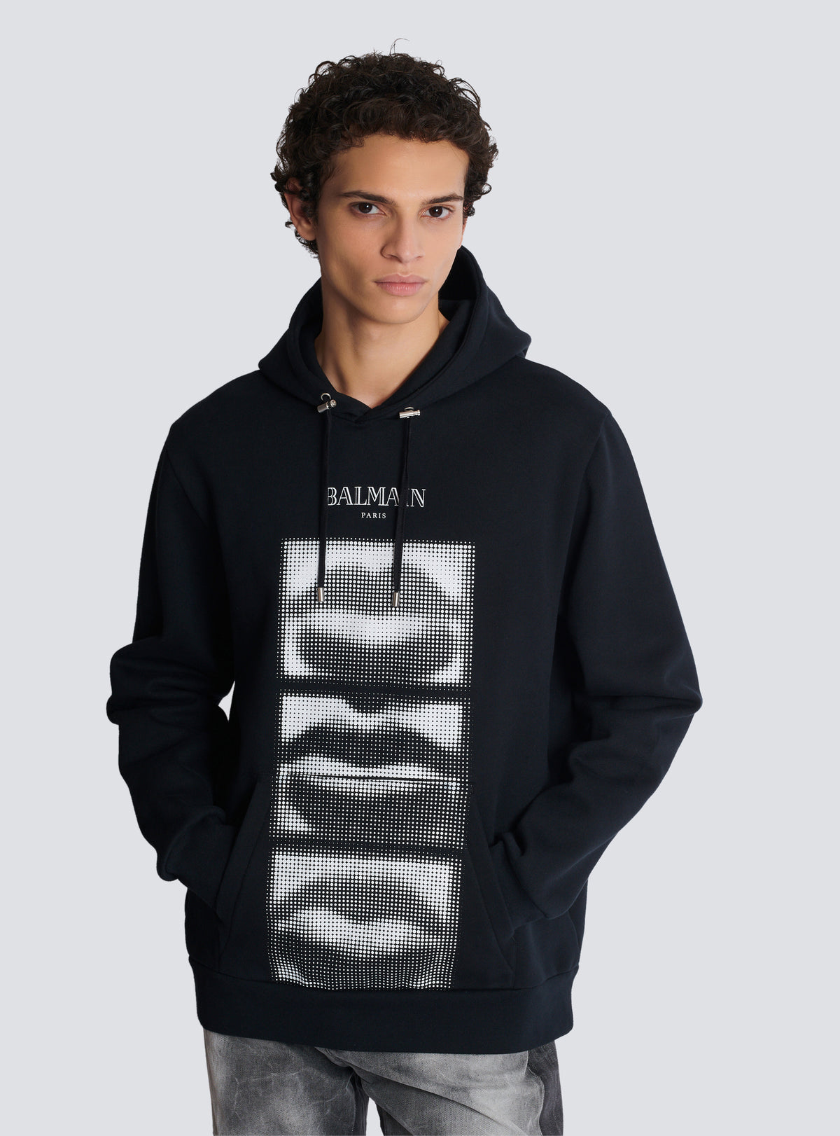 Hoodie imprimé lips balmain vintage - Noir & Blanc