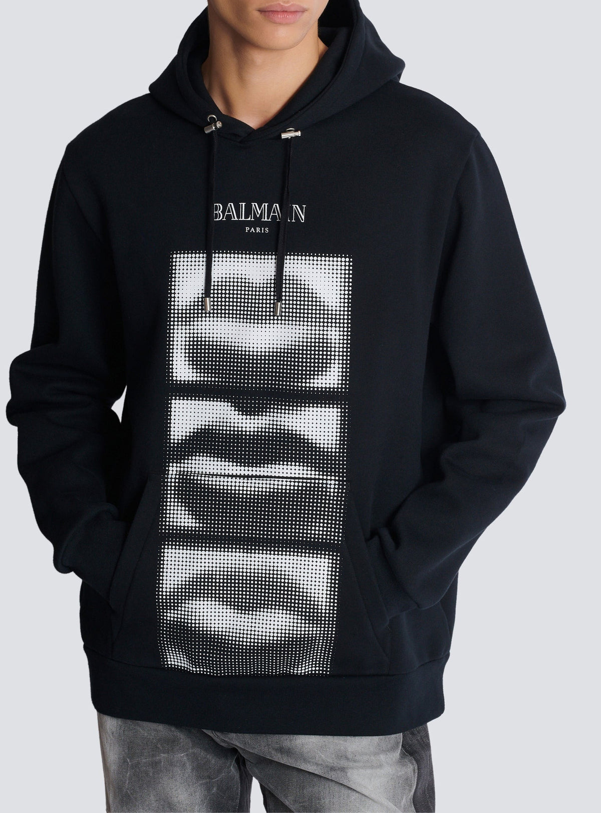 Sweat à capuche imprimé lips - Noir & Blanc