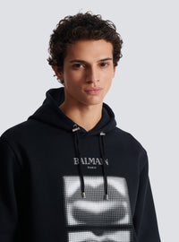 Hoodie imprimé lips balmain vintage - Noir & Blanc