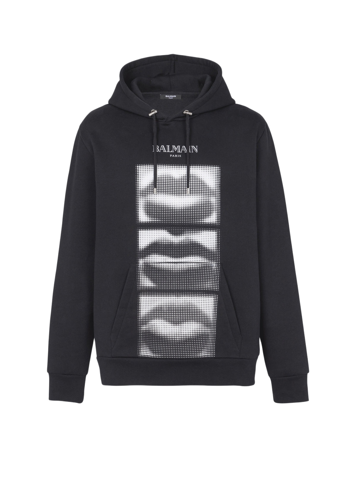 Sweat à capuche imprimé lips - Noir & Blanc