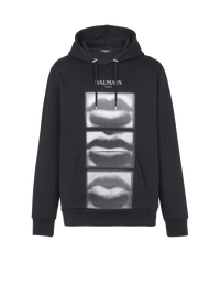 Hoodie imprimé lips balmain vintage - Noir & Blanc