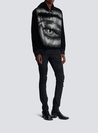 Velvet hoodie - Black & Crystal