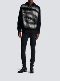 Velvet hoodie - Black & Crystal