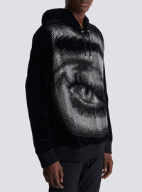 Velvet hoodie - Black & Crystal