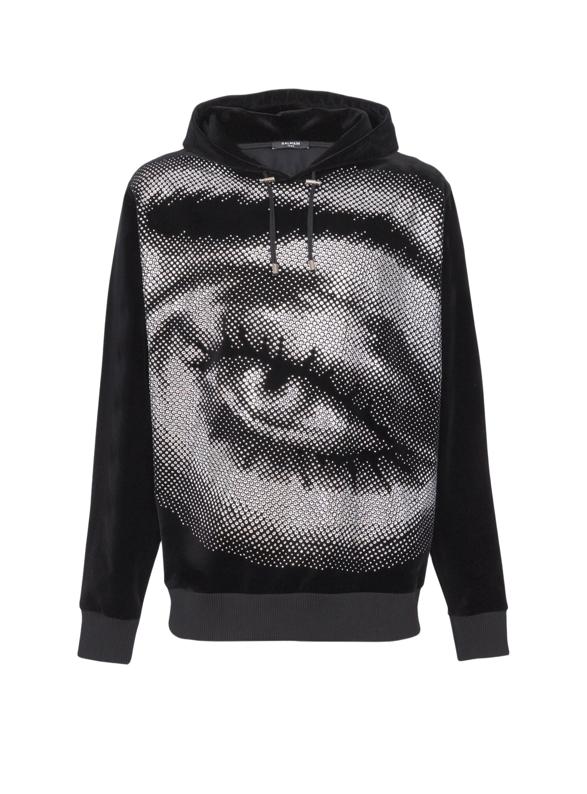 Velvet hoodie - Black & Crystal