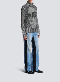 Pull bicolore en laine - Noir & Blanc