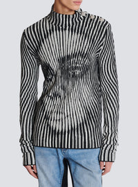 Pull bicolore en laine - Noir & Blanc