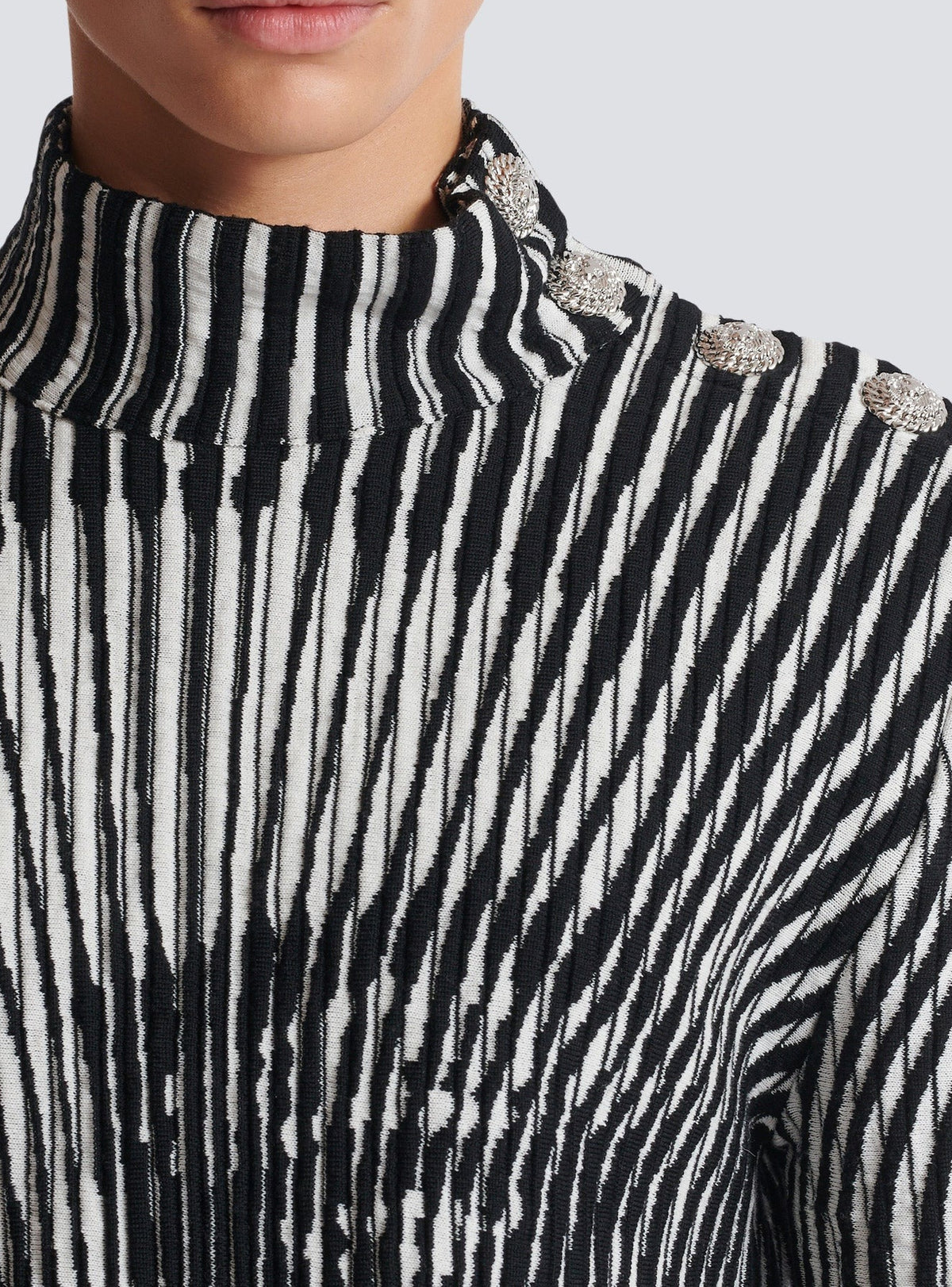 Pull bicolore en laine - Noir & Blanc