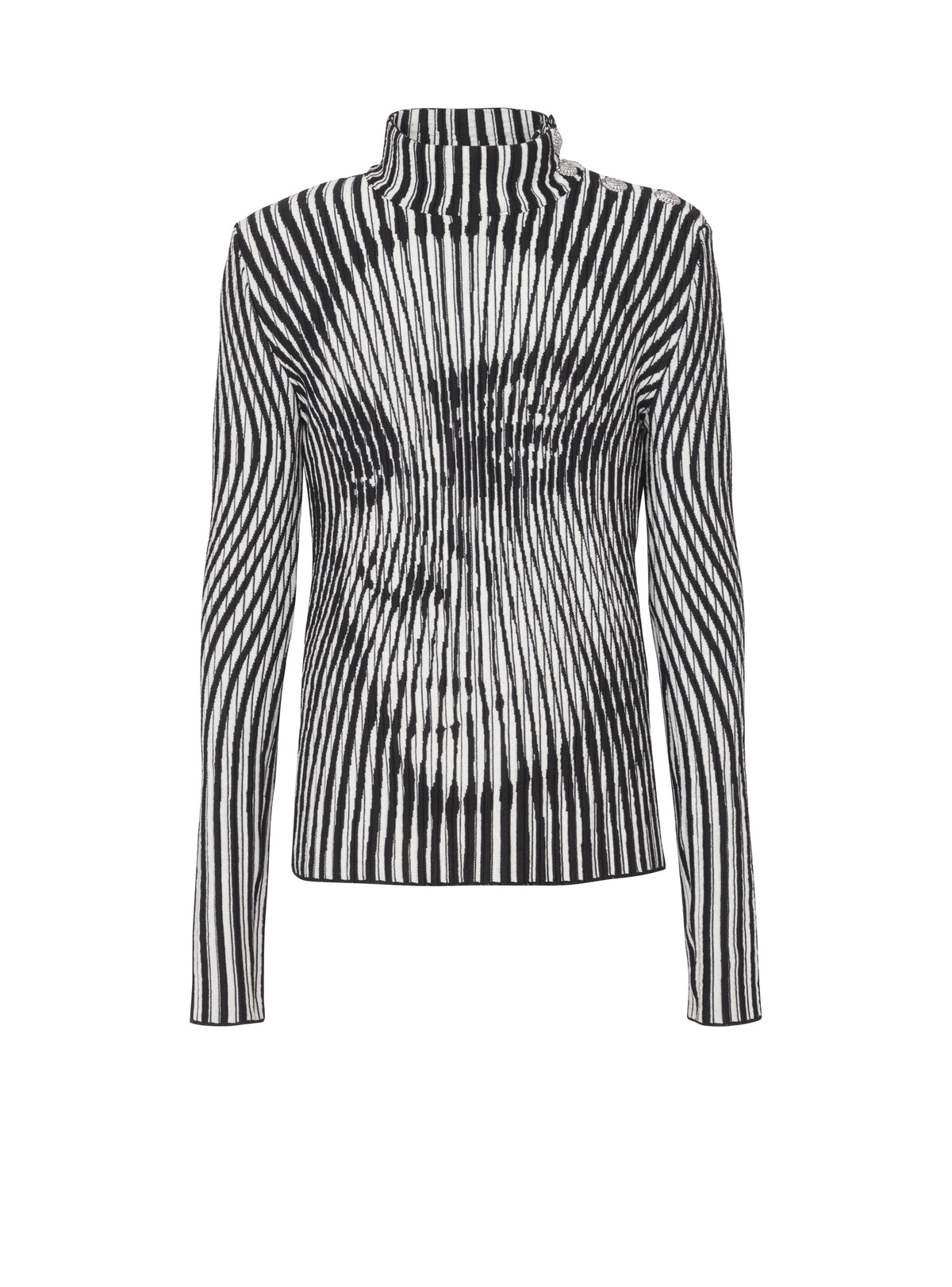 Pull bicolore en laine - Noir & Blanc