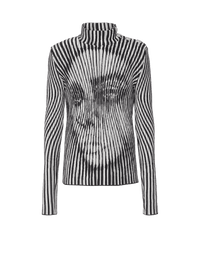 Pull en maille bicolore face - Noir & Blanc