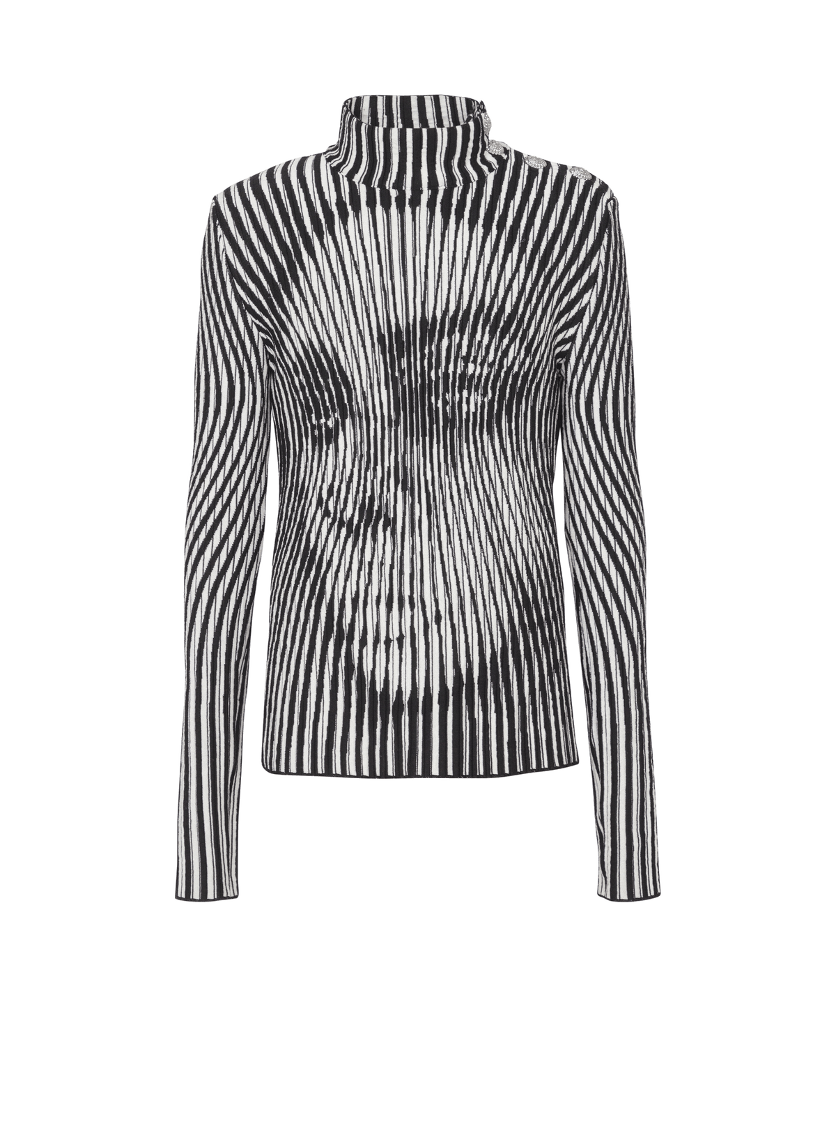 Pull en maille bicolore face - Noir & Blanc