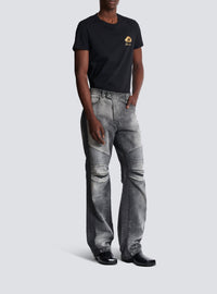 Loose denim biker trousers - Washed Light Grey & Washed Black