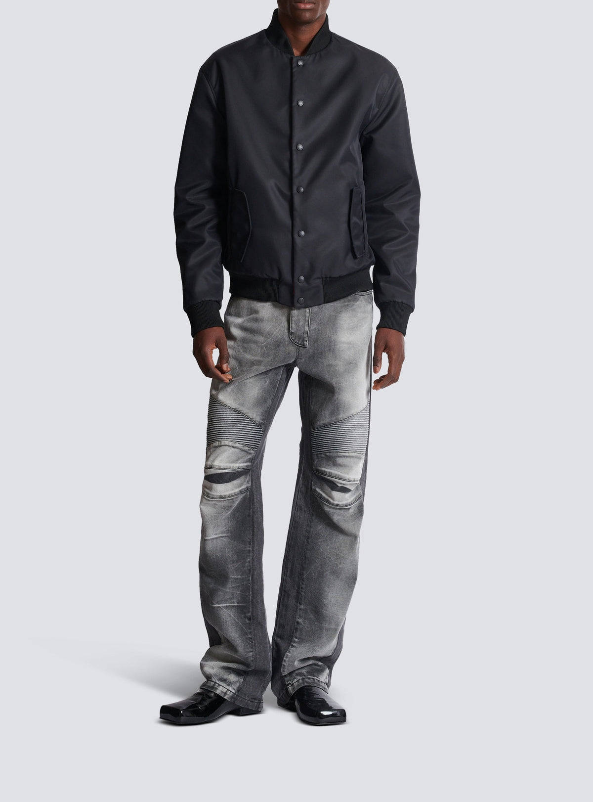 Loose denim biker trousers - Washed Light Grey & Washed Black