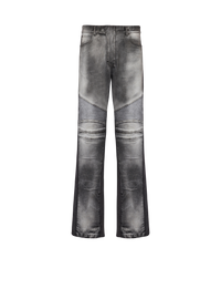 Jean biker loose en denim - Gris Clair Délavé &  Noir Délavé