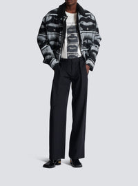 Pantalon à plis en laine - Noir