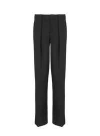 Pantalon à plis en laine - Noir