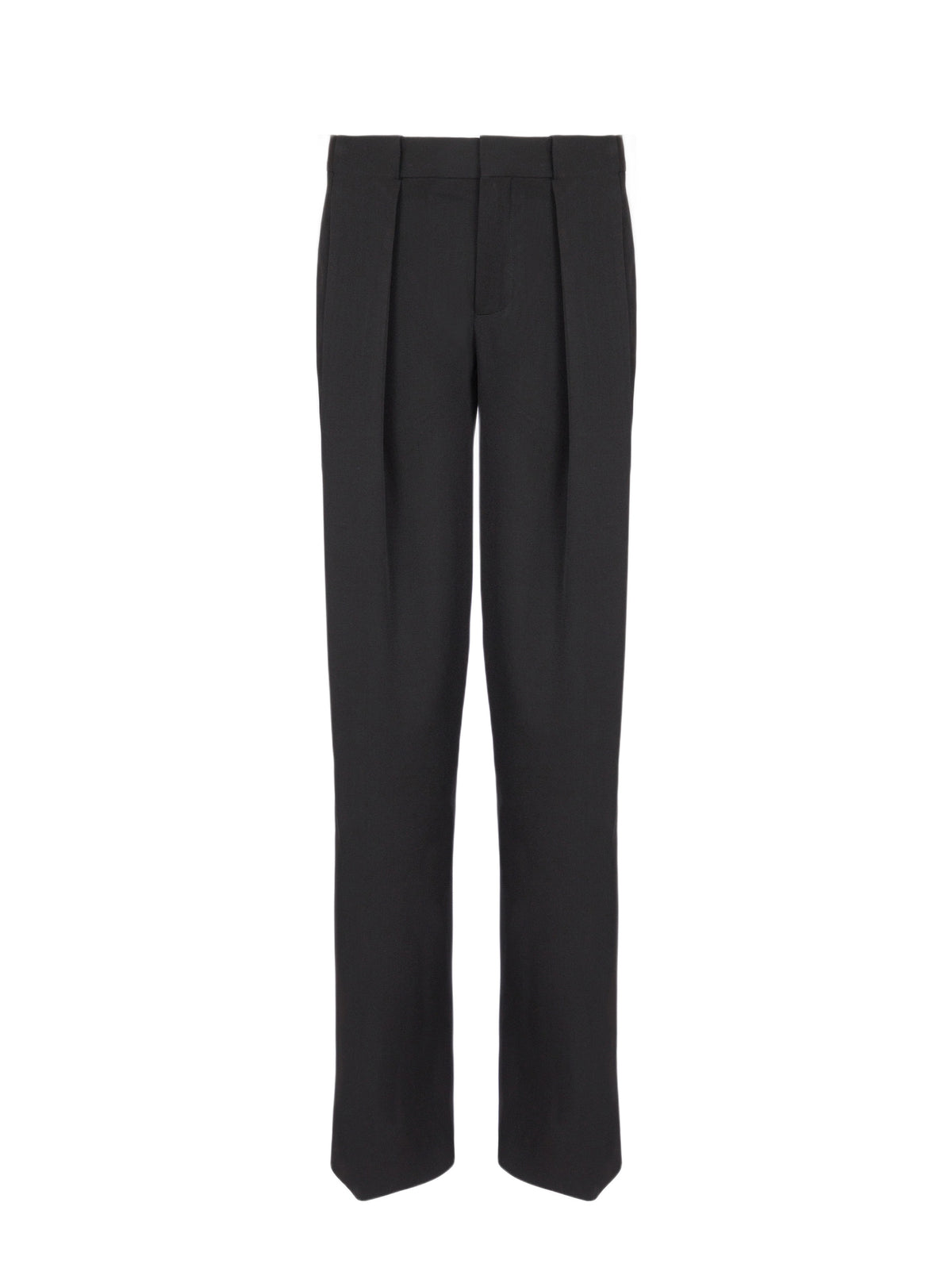 Pantalon à plis en laine - Noir