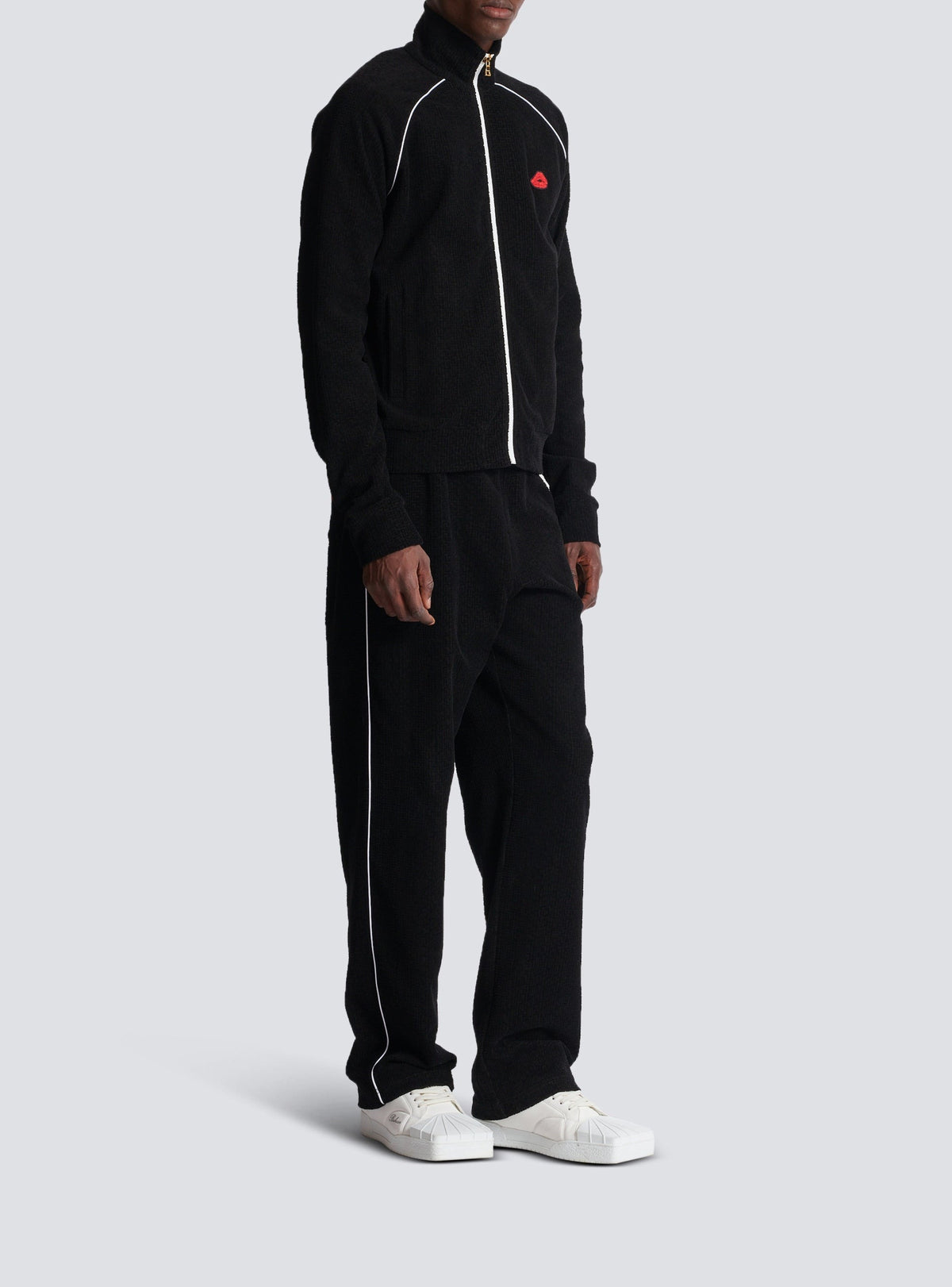 Veste de survêtement en velours - Noir