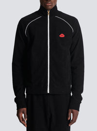 Veste survêtement en jersey velours avec monogramme kiss - Noir