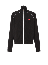 Veste survêtement en jersey velours avec monogramme kiss - Noir