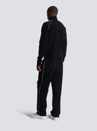 Veste survêtement en jersey velours avec monogramme kiss - Noir