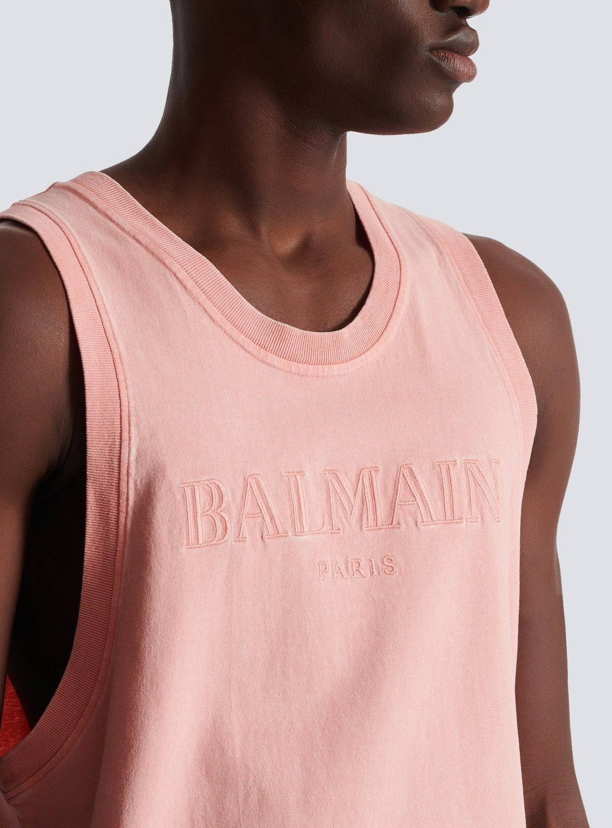Tank top with vintage embroidery - Salmon & Salmon