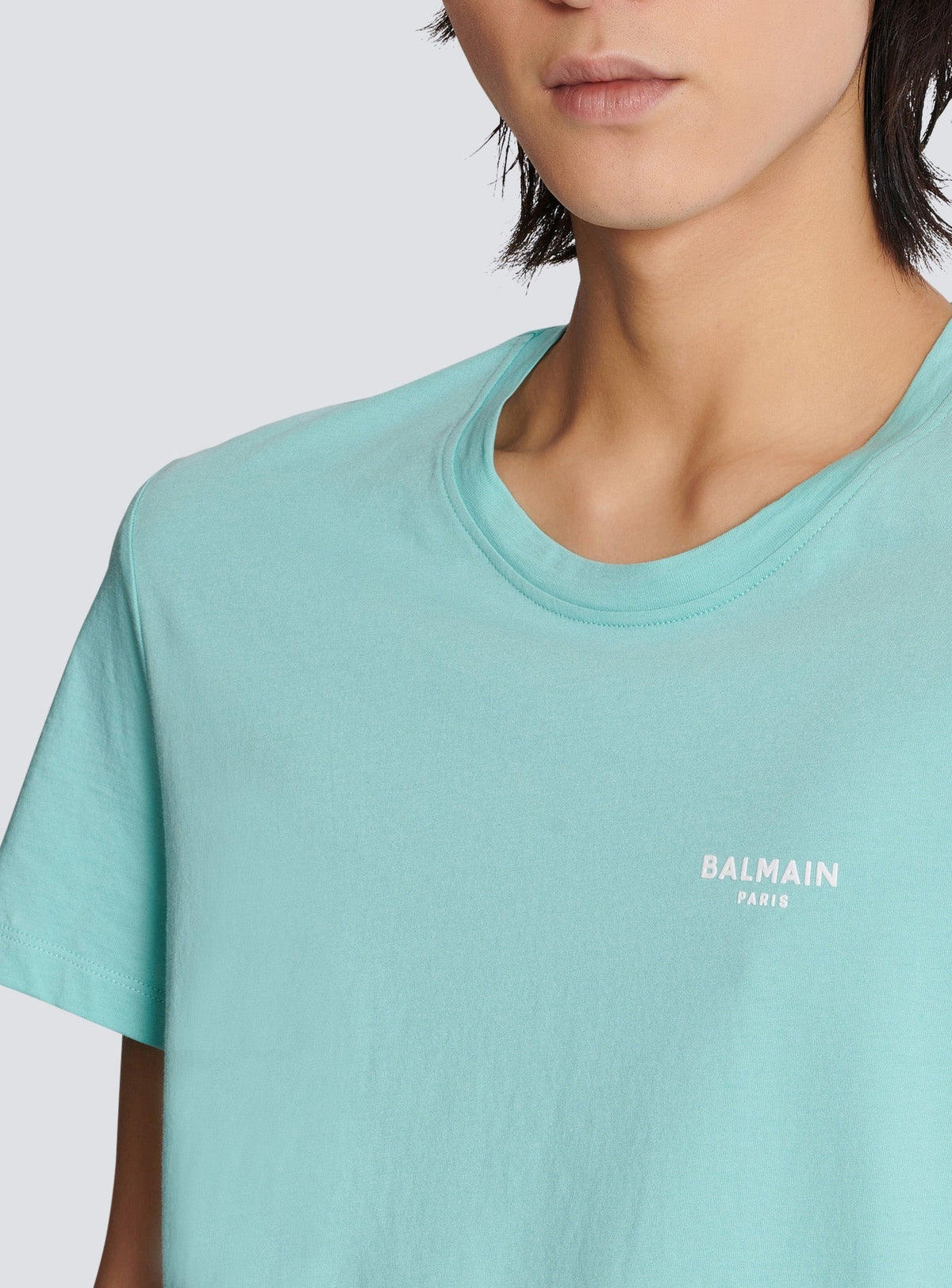T-shirt à manches courtes floqué Balmain Paris - Bleu