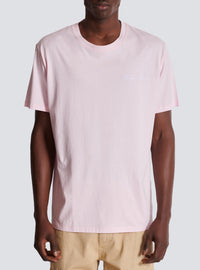 T-shirt ample avec broderie balmain signature - Rose Clair & Blanc