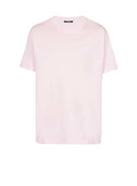 T-shirt ample avec broderie balmain signature - Rose Clair & Blanc