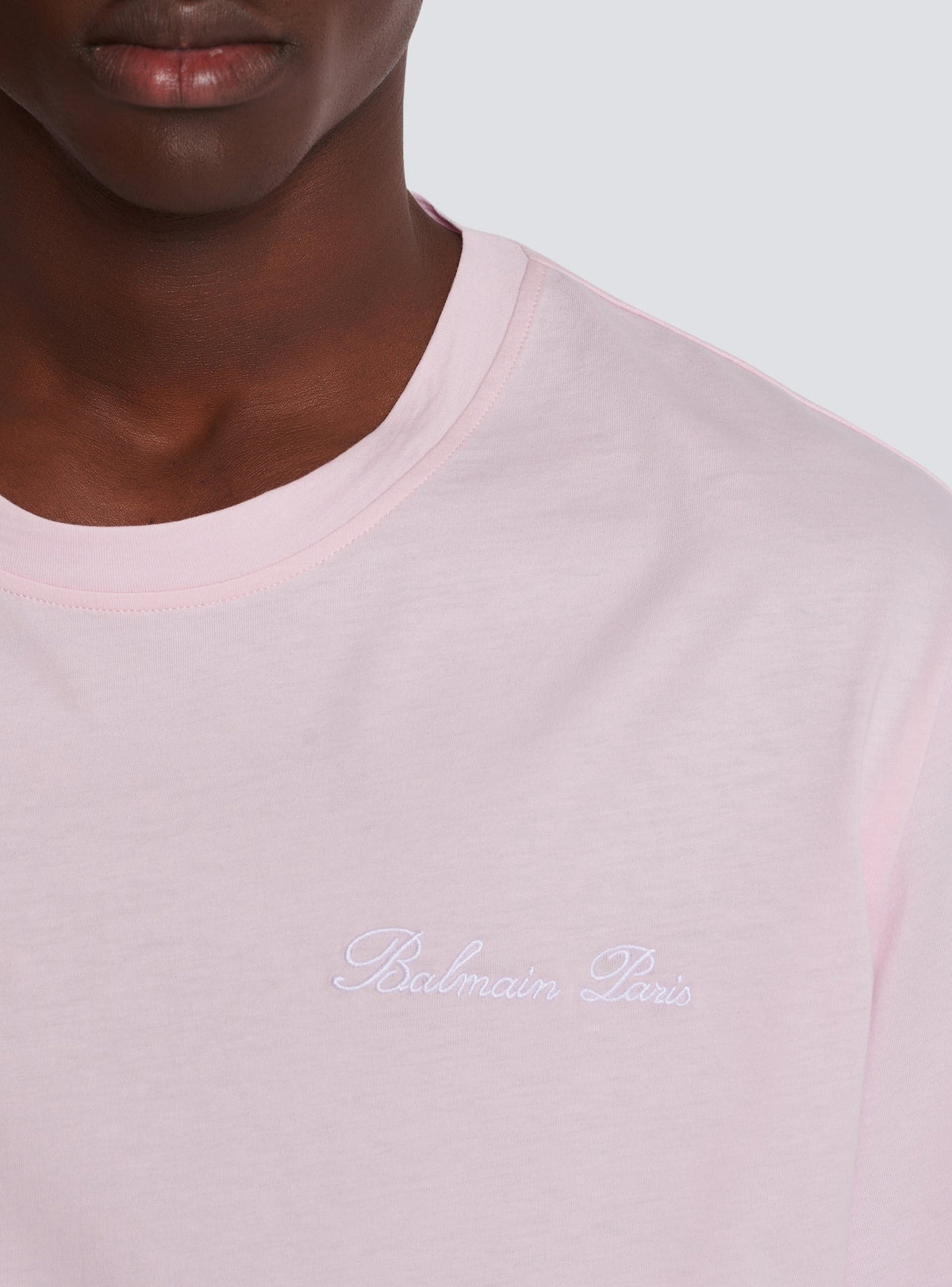Oversized embroidered T-shirt - Light Pink & White