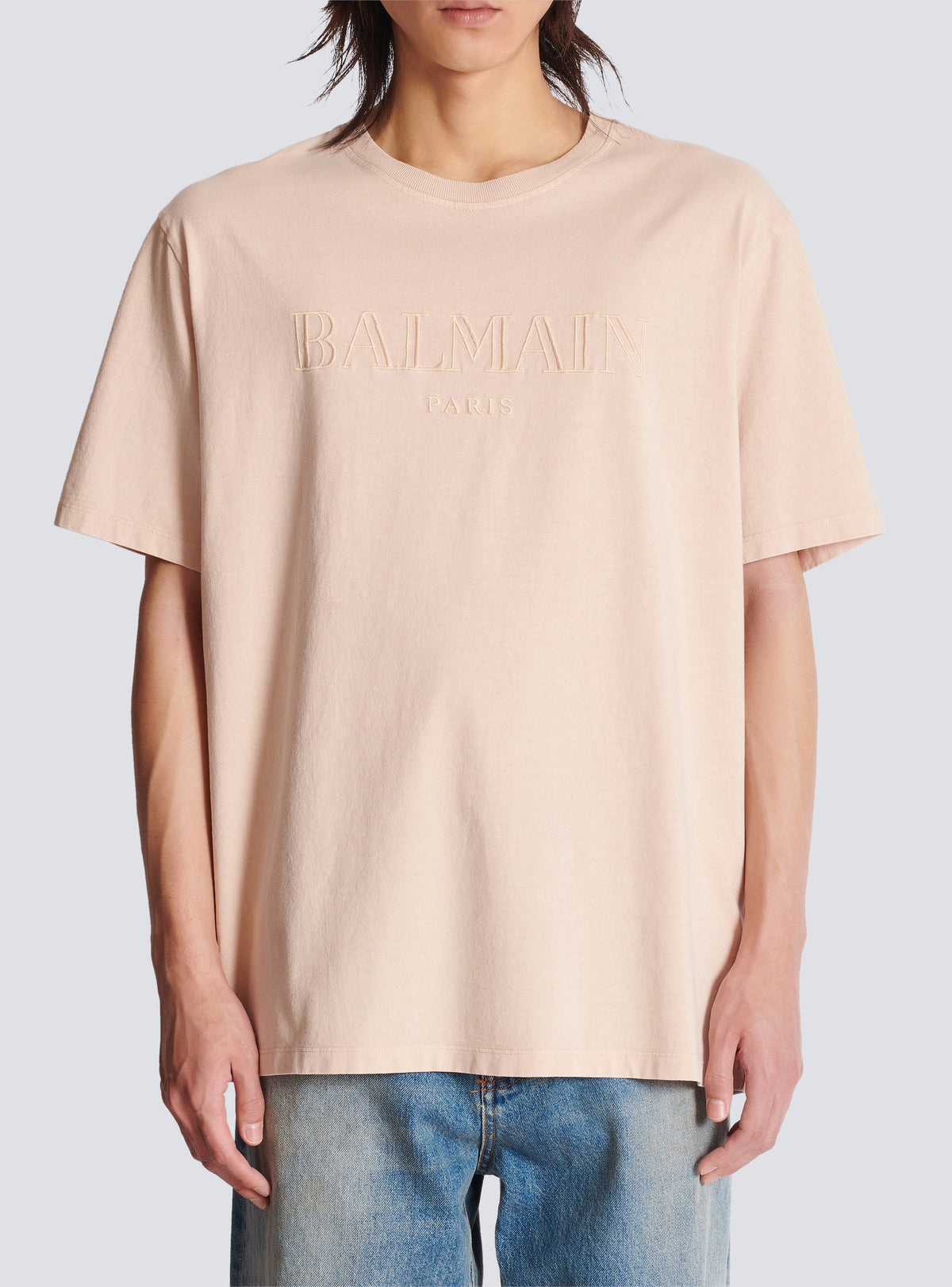 T-shirt ample avec broderie balmain vintage - Nude Clair & Nude Clair