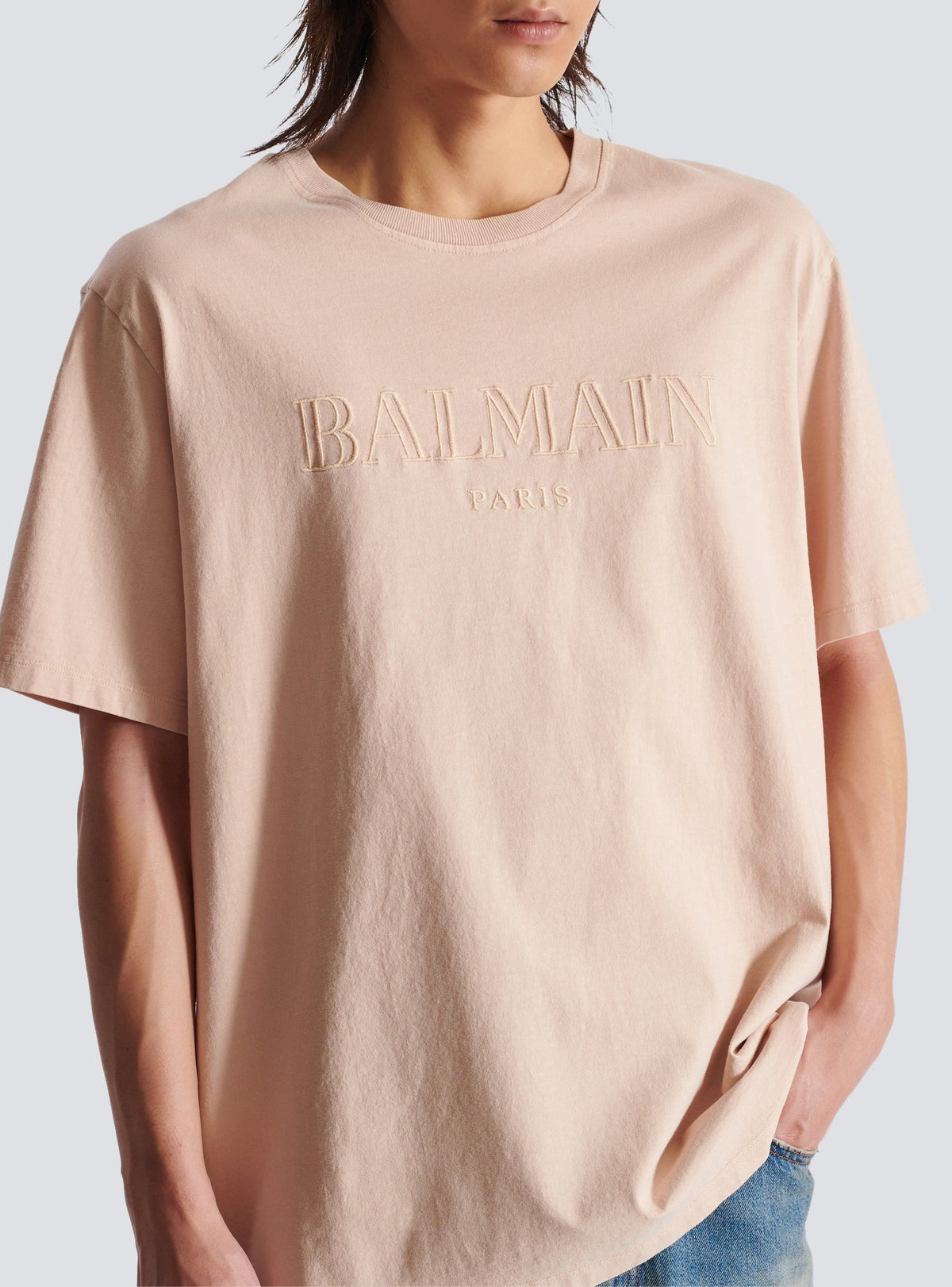 T-shirt ample à broderie - Nude Clair & Nude Clair