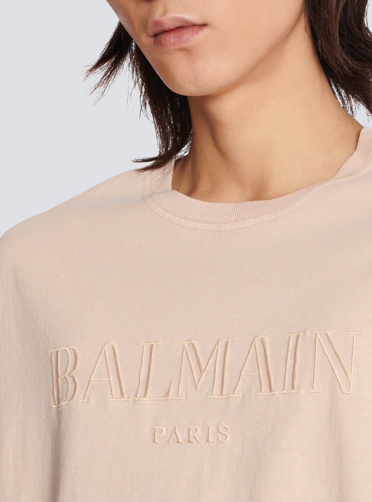 T-shirt ample à broderie - Nude Clair & Nude Clair