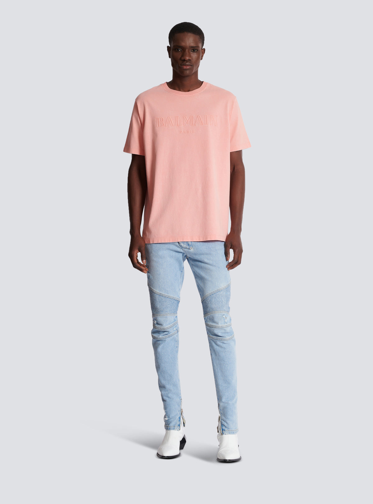 T-shirt ample avec broderie balmain vintage - Saumon  &  Saumon
