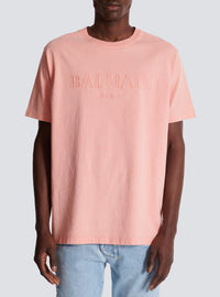 T-shirt ample avec broderie balmain vintage - Saumon  &  Saumon