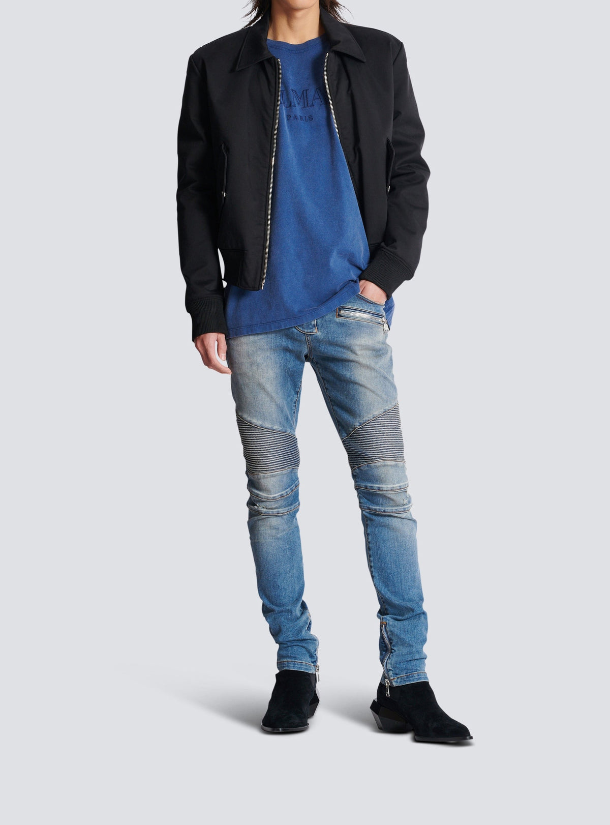 Oversized embroidered T-shirt - Blue & Blue