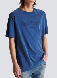 Oversized embroidered T-shirt - Blue & Blue